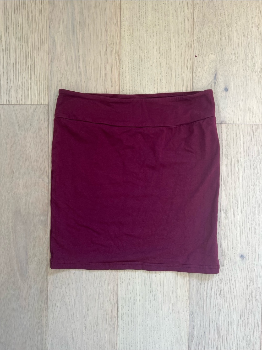 Women's Burgundy Stretch Mini Skirt
